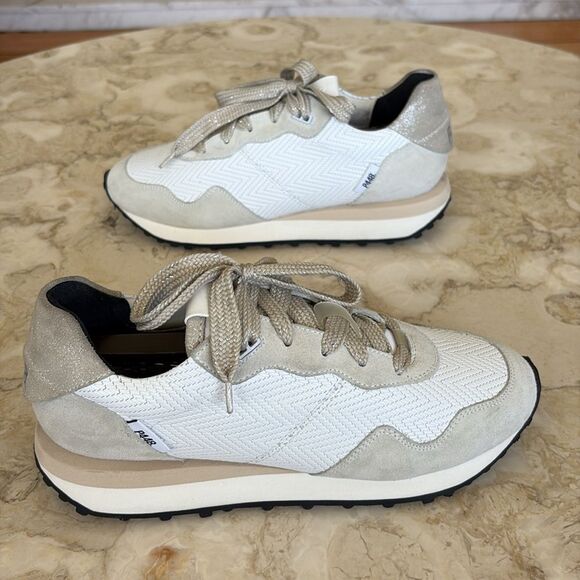 P448 Cancun Low Top Sneakers Rafia Leather & Suede Leather Retro Made in Italy - Picture 5 of 15